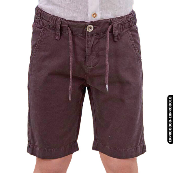 Erkek Çocuk Pamuklu Beli Lastikli Kordonlu Regular Bermuda Şort 4-8 Yaş 379789 Ekpr00008 Koyu Kırmızı - G SERKO