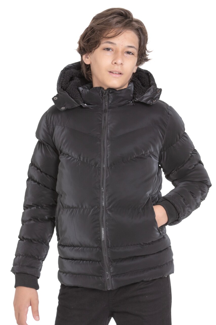 Erkek Çocuk Mont 5-8 Yaş 9020 Siyah - 2