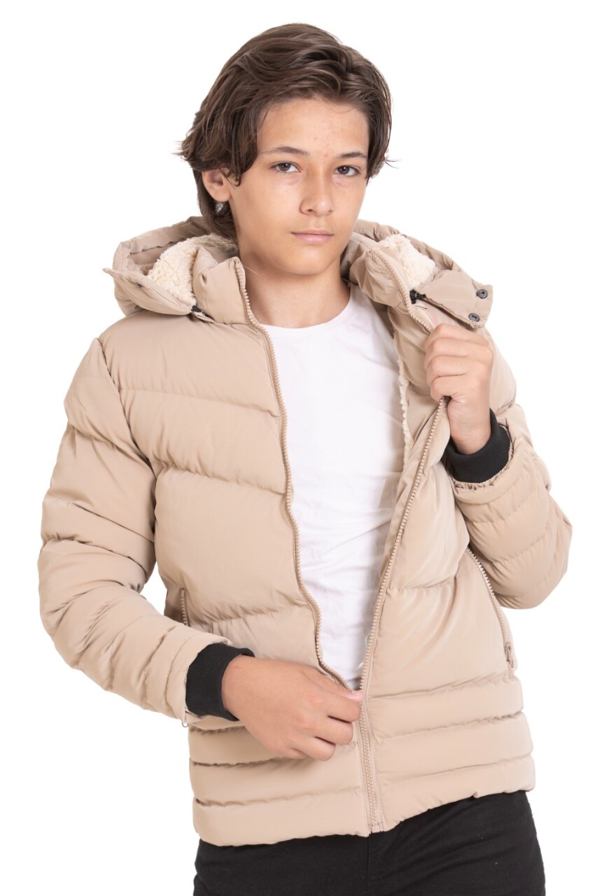 Erkek Çocuk Mont 9-12 Yaş 9021 Vizon - 1