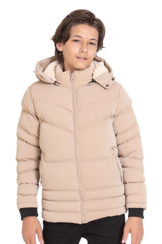 Erkek Çocuk Mont 9-12 Yaş 9021 Vizon - 2