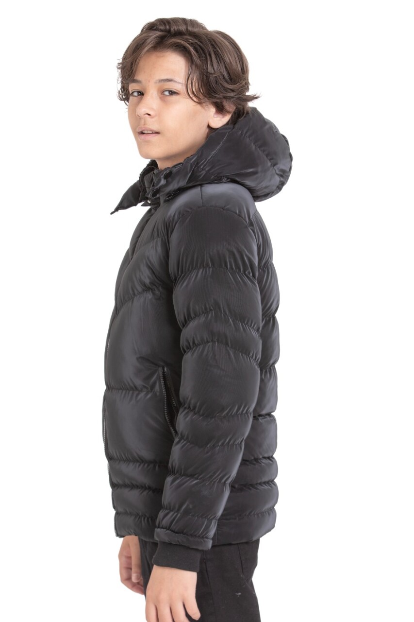 Erkek Çocuk Mont 12-15 Yaş 9022 Siyah - 3