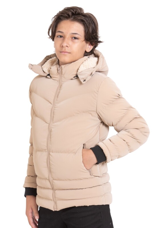 Erkek Çocuk Mont 12-15 Yaş 9022 Vizon - 3