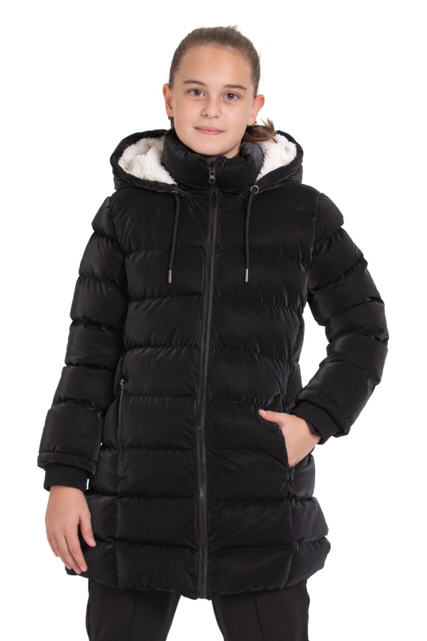 Kız Çocuk Mont 5-8 Yaş 8045 Siyah - 1