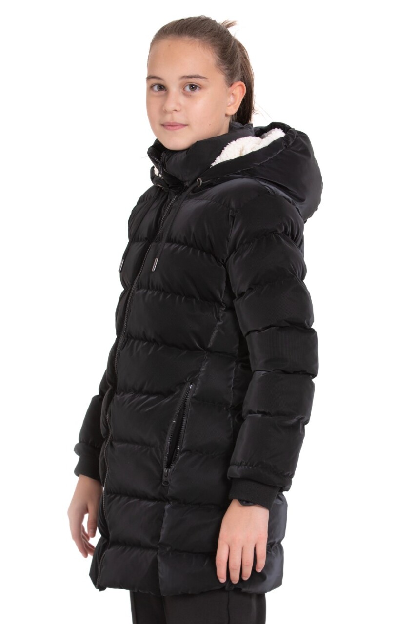 Kız Çocuk Mont 12-15 Yaş 8047 Siyah - 3