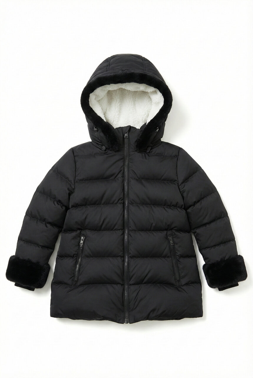 Kız Çocuk Mont 7-10 Yaş 8051 Siyah - 2