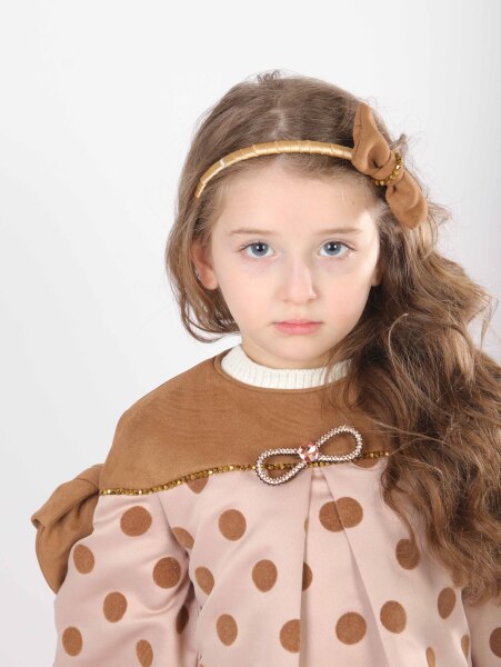 Kız Çocuk Elbise 1-5 Yaş 9078 Bej - 7