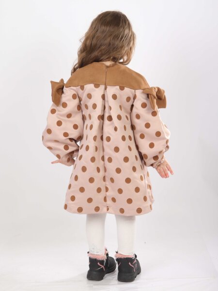 Kız Çocuk Elbise 1-5 Yaş 9078 Bej - 2