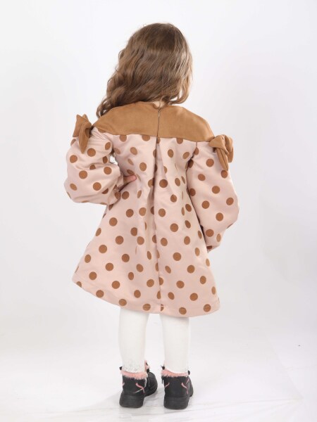 Kız Çocuk Elbise 1-5 Yaş 9078 Bej - 4