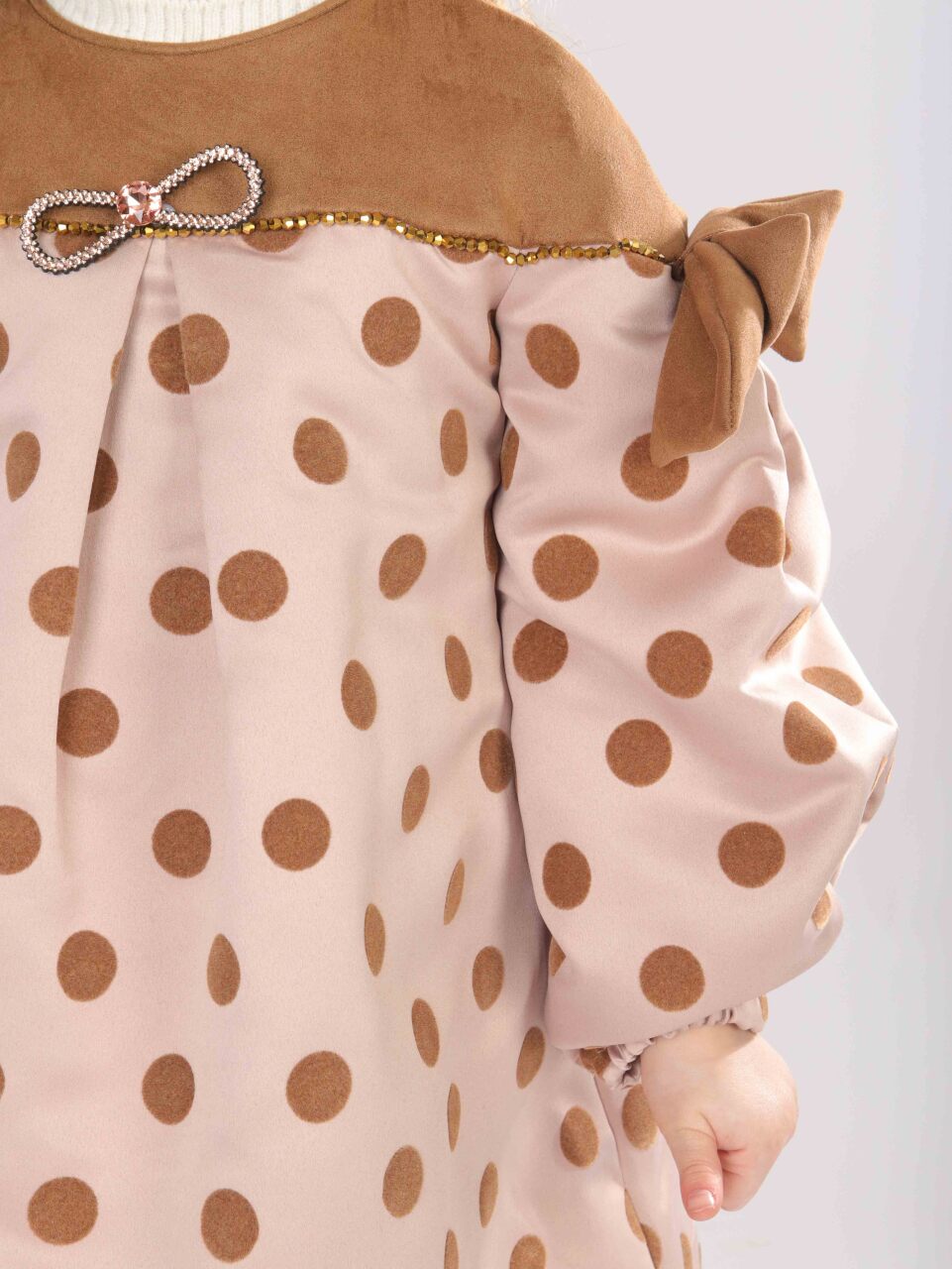 Kız Çocuk Elbise 1-5 Yaş 9078 Bej - 6