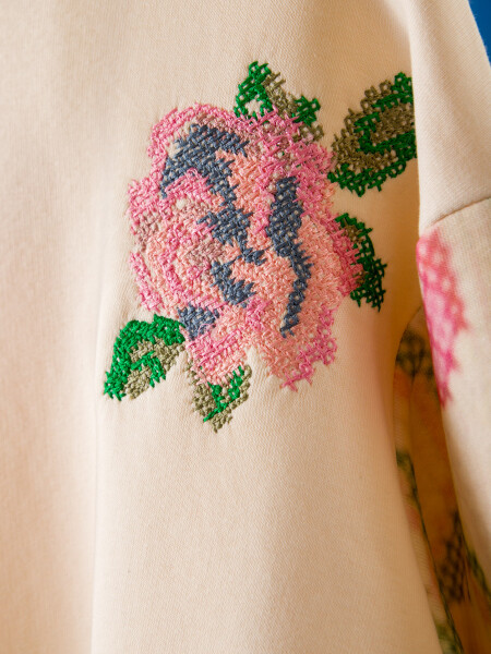 Kız Çocuk Eşofman Takım 10-16 Yaş 7435 Ekru - Pembe - 6