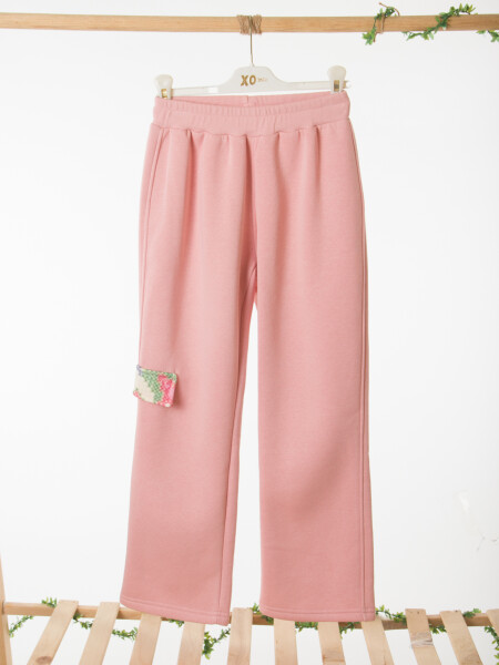 Kız Çocuk Eşofman Takım 10-16 Yaş 7435 Ekru - Pembe - 9