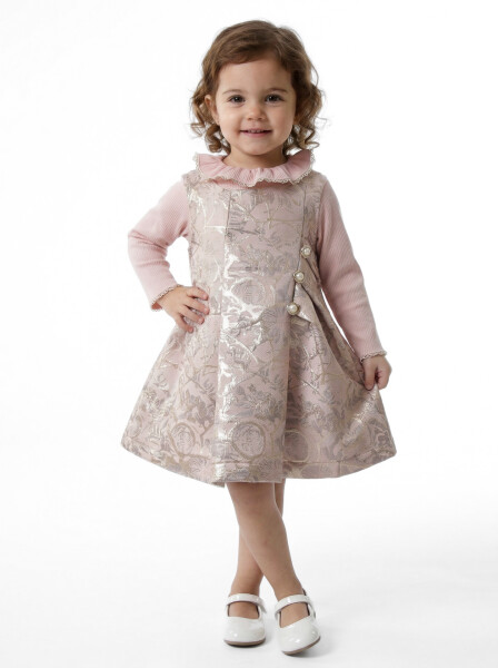 Kız Çocuk Elbise 3-12 Ay 2513 Pembe - GRATA