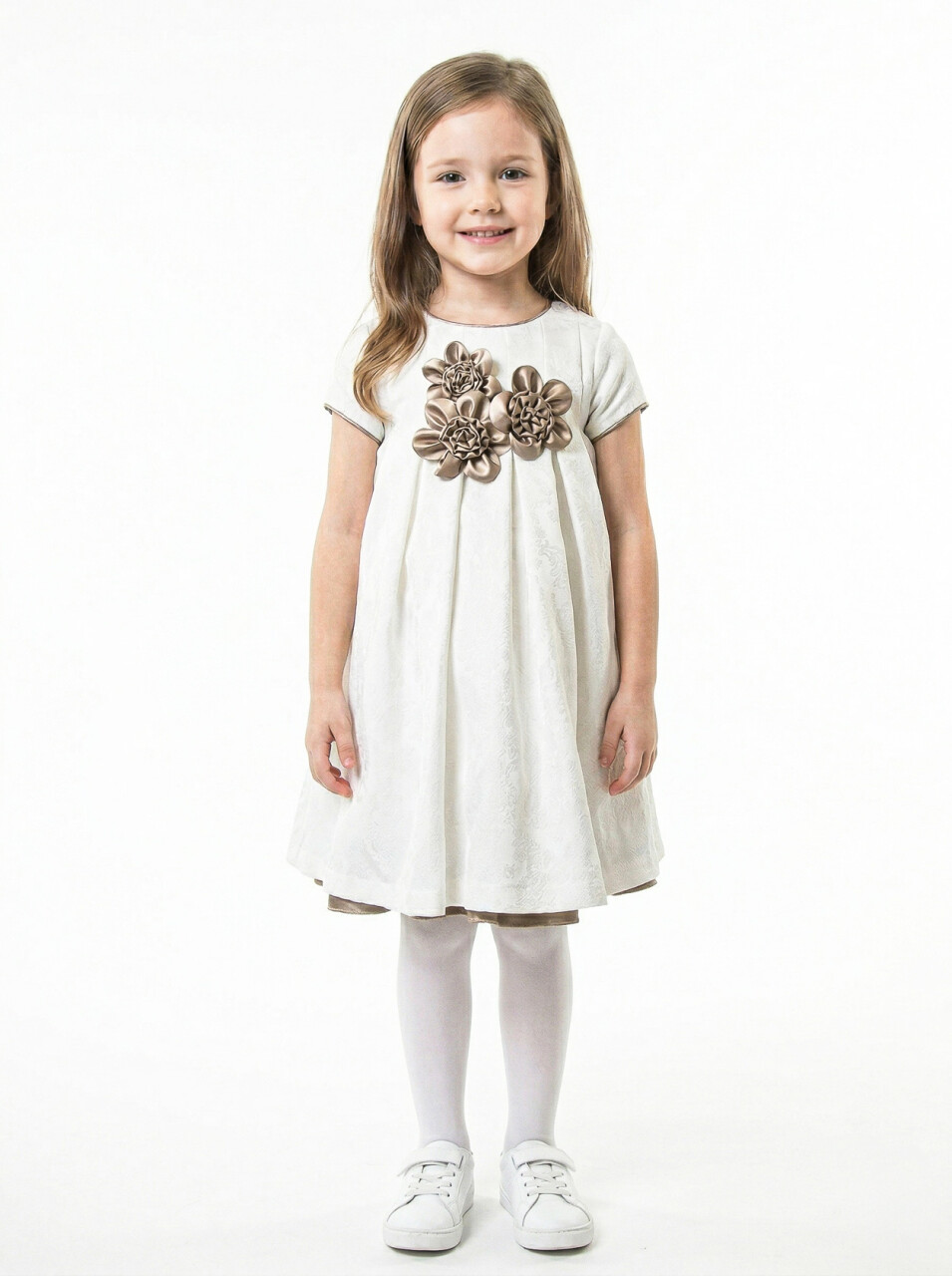 Kız Çocuk Yazlık Elbise 1-5 Yaş 9082 Beyaz - 1