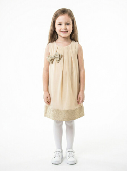 Kız Çocuk Yazlık Elbise 1-5 Yaş 9083 Camel - GRATA