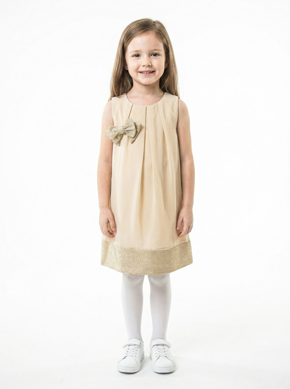 Kız Çocuk Yazlık Elbise 1-5 Yaş 9083 Camel - 1