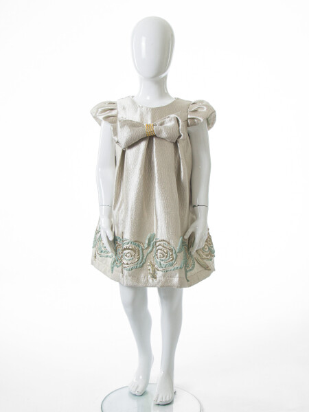 Kız Çocuk Yazlık Elbise 1-5 Yaş 9079 Gümüş - 3