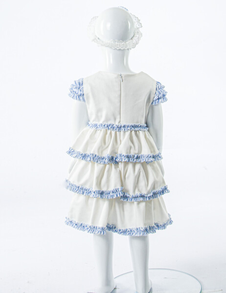 Kız Çocuk Yazlık Elbise 6-36 Ay 9085 Ekru - Mavi - 5