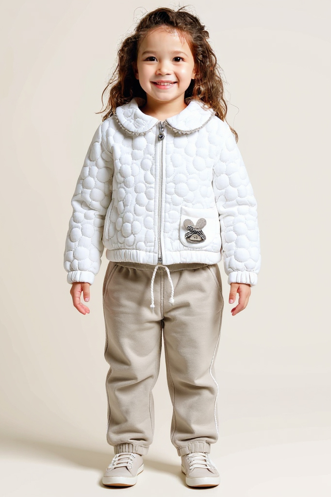 Kız Çocuk Eşofman Takım 6-36 Ay 7022 Ekru - 1