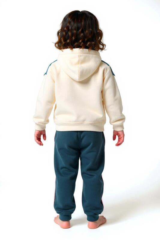 Kız Çocuk Eşofman Takım 4-8 Yaş 7221 Ekru - Yeşil - 2