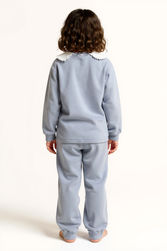 Kız Çocuk Eşofman Takım 10-16 Yaş 7424 Gri - 2