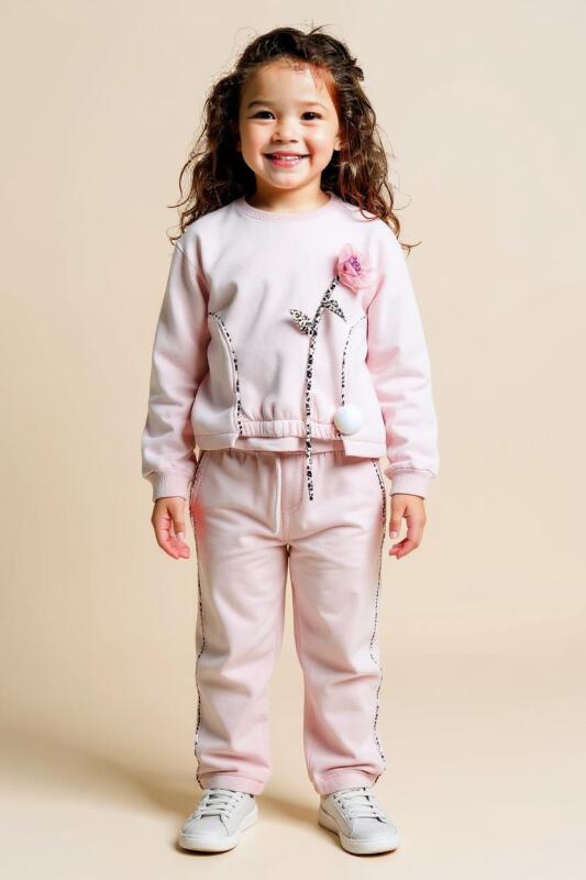 Kız Çocuk Eşofman Takım 10-16 Yaş 7425 Bej 