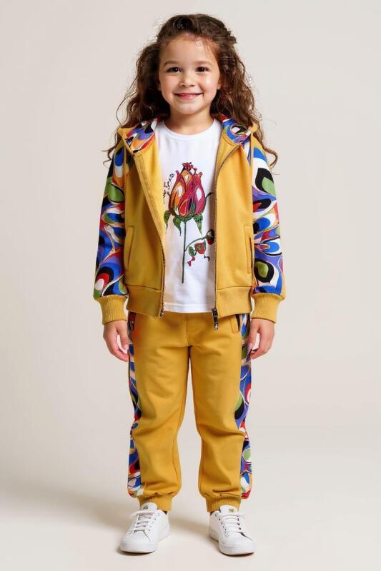 Kız Çocuk Eşofman Takım 6-14 Yaş 7437 Hardal - GRATA