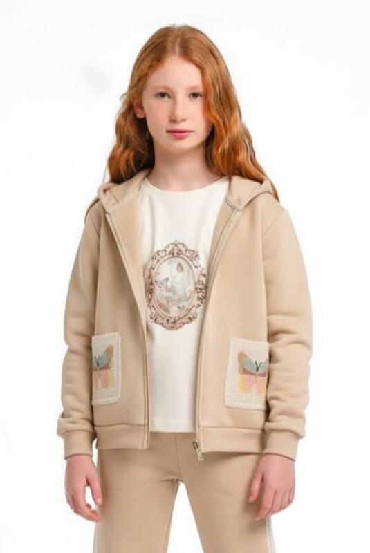 Kız Çocuk Eşofman Takım 1-5 Yaş 7034 Bej - 3