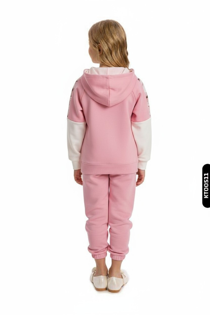 Kız Çocuk Eşofman Takım 4-8 Yaş 7234 Pembe - 2