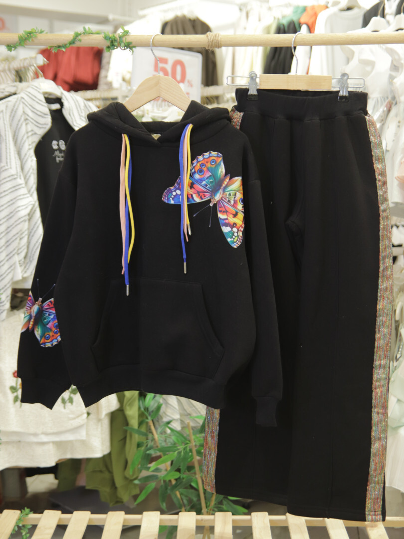 Kız Çocuk Eşofman Takım 10-16 Yaş 7432 Siyah - 4