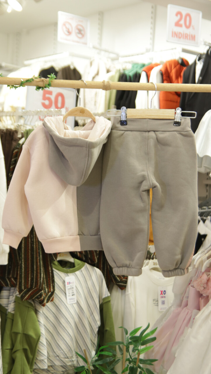 Kız Çocuk Eşofman Takım 1-5 Yaş 7025 Gri - 5