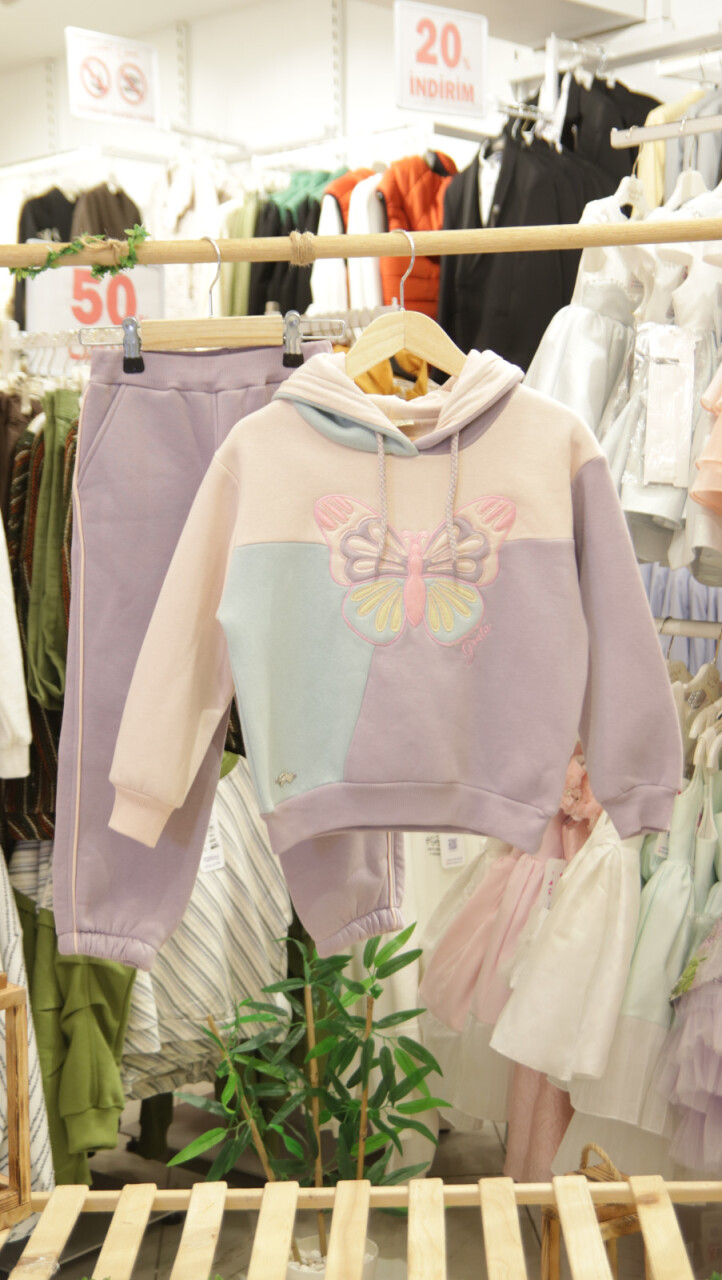 Kız Çocuk Eşofman Takım 4-8 Yaş 7227 Mor - 3