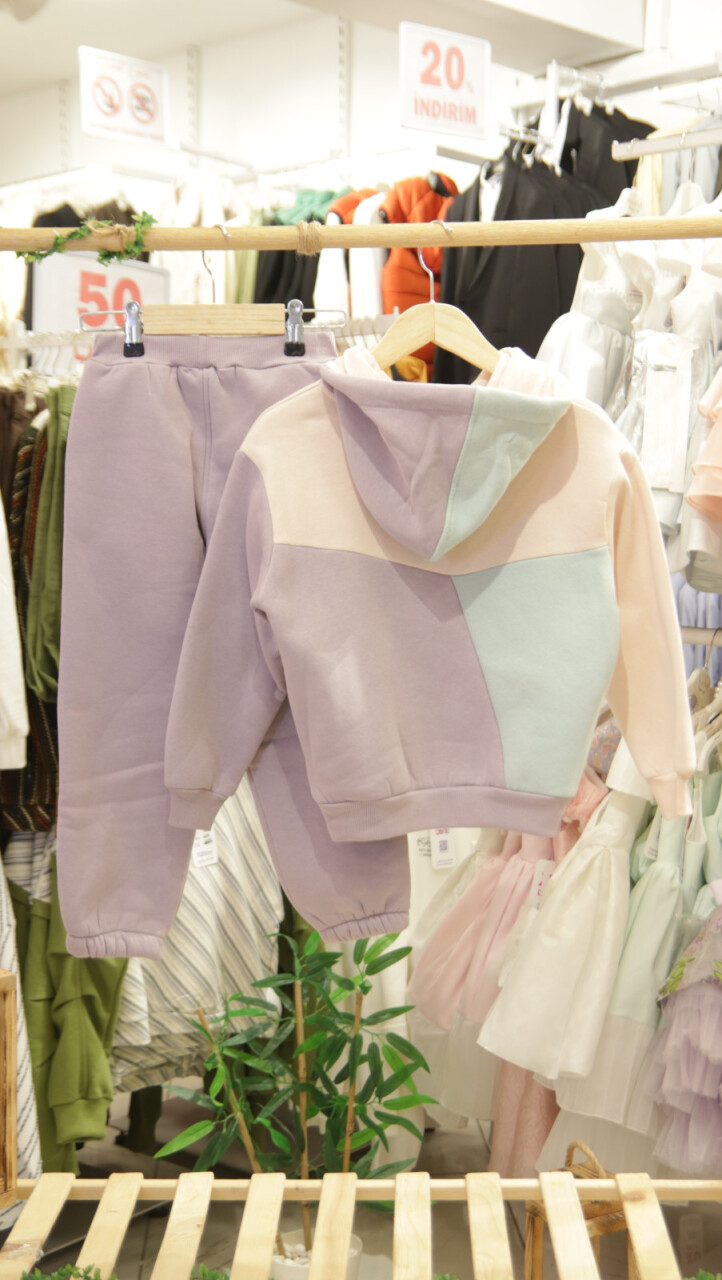 Kız Çocuk Eşofman Takım 4-8 Yaş 7227 Mor - 8