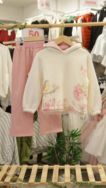 Kız Çocuk Eşofman Takım 4-8 Yaş 7229 Ekru - 2