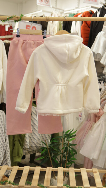 Kız Çocuk Eşofman Takım 4-8 Yaş 7229 Ekru - 3