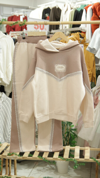 Kız Çocuk Eşofman Takım 10-16 Yaş 7433 Bej - 4