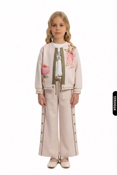 Kız Çocuk Eşofman Takım 6-14 Yaş 7436 Pembe - GRATA