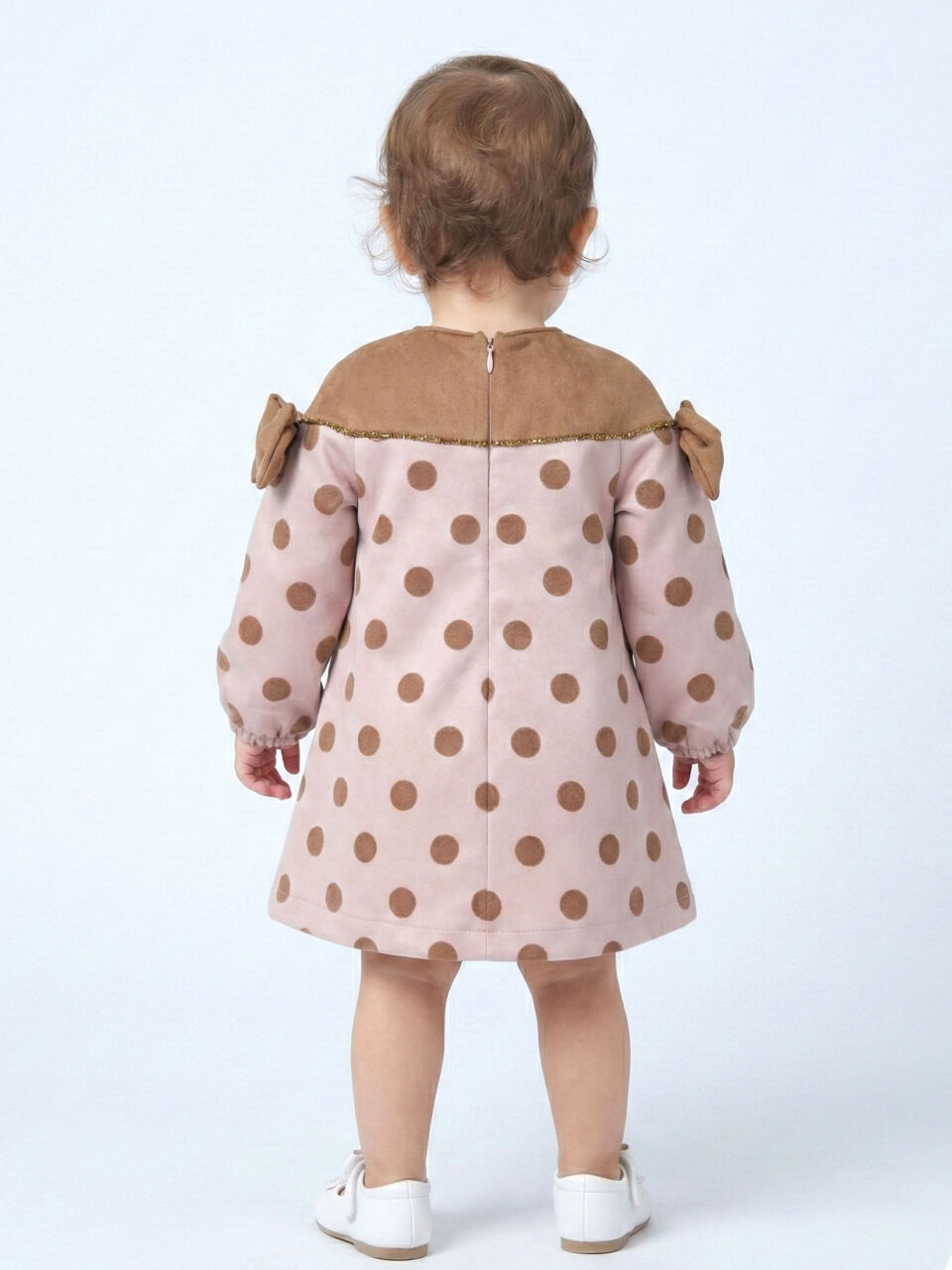 Kız Çocuk Elbise 1-5 Yaş 9078 Bej - 2