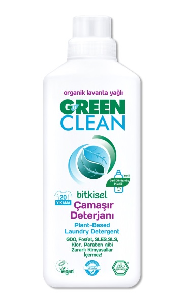 Green Clean Bitkisel Çamaşır Deterjanı 1000 ml (20 Yıkama) - Green Clean