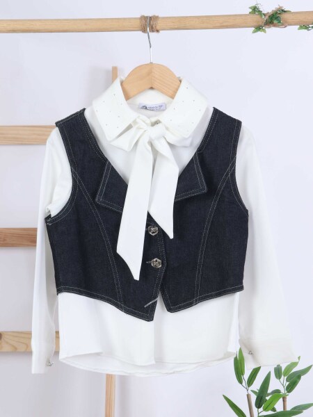 Kız Çocuk 4'lu Alt Üst Takım 7-10 Yaş 3916 Bej - 16