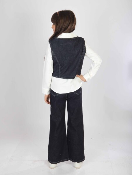 Kız Çocuk 4'lu Alt Üst Takım 7-10 Yaş 3916 Bej - 5