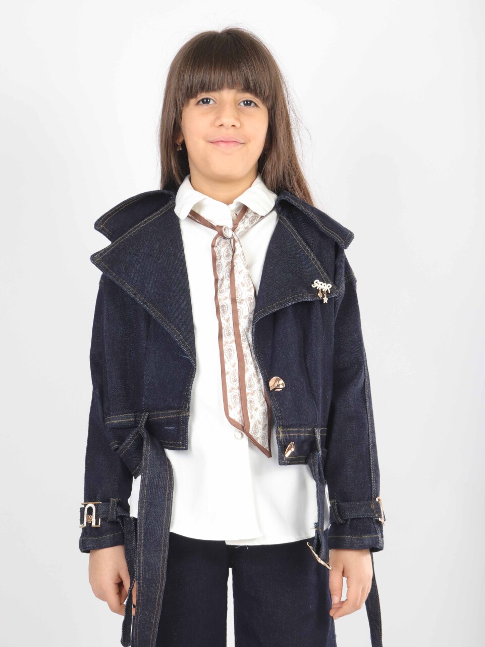 Kız Çocuk 3'lu Alt Üst Takım 7-14 Yaş 3908-4908 Koyu Mavi - 3