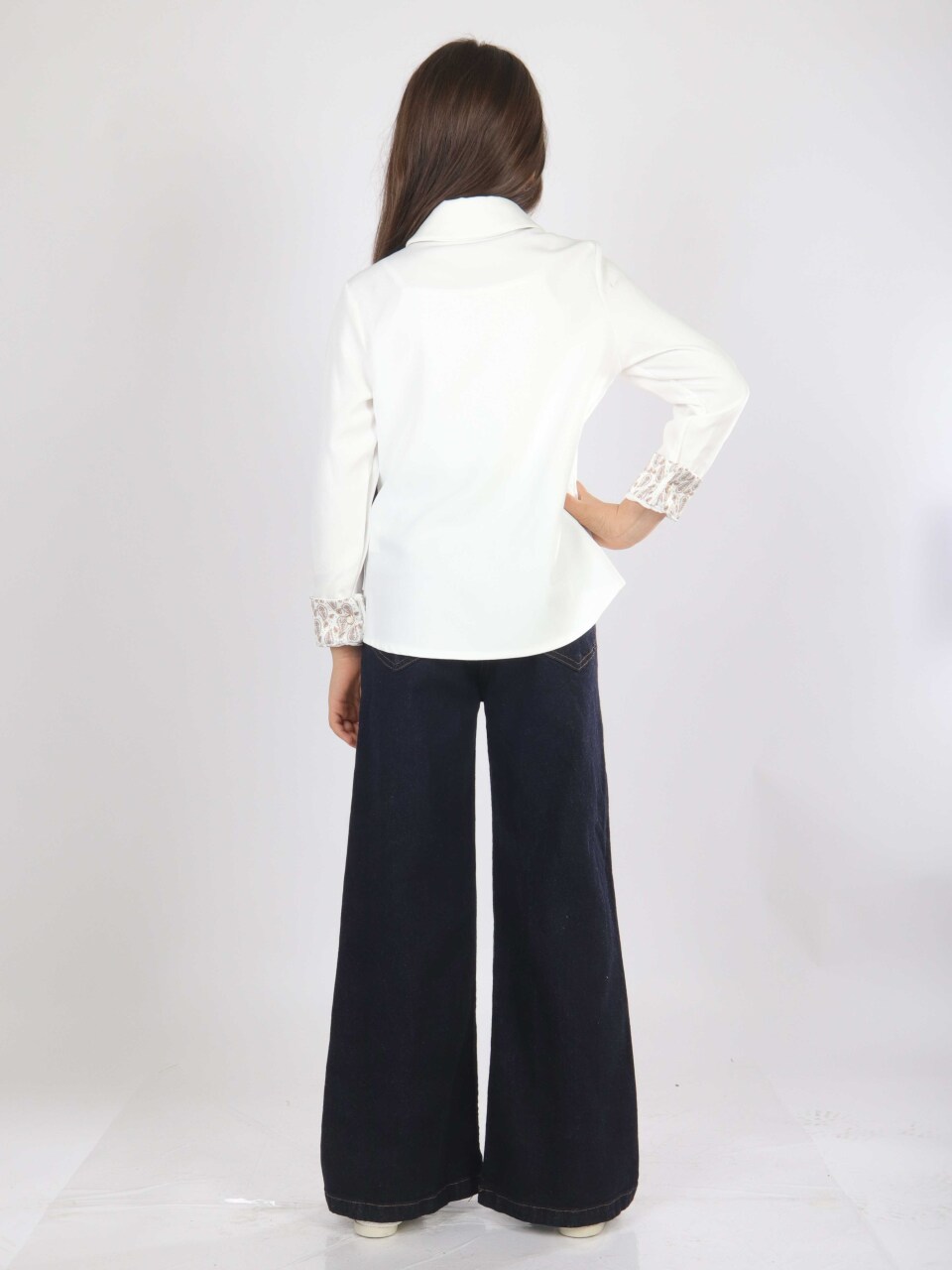 Kız Çocuk 3'lu Alt Üst Takım 7-14 Yaş 3908-4908 Koyu Mavi - 5