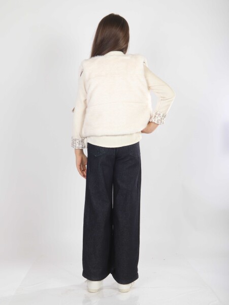 Kız Çocuk 3'lu Alt Üst Takım 11-14 Yaş 4904 Ekru - 2