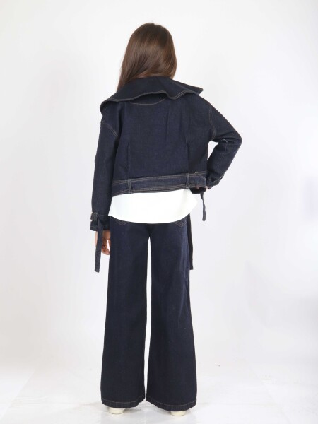 Kız Çocuk 3'lu Alt Üst Takım 11-14 Yaş 4908 Koyu Mavi - 3