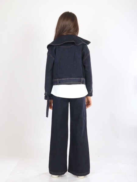 Kız Çocuk 3'lu Alt Üst Takım 11-14 Yaş 4908 Koyu Mavi - 8