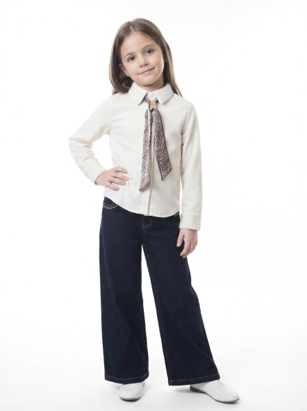 Kız Çocuk Folarlı 3'lu Alt Üst Takım 7-14 Yaş 3953-4953 Kahverengi - 3