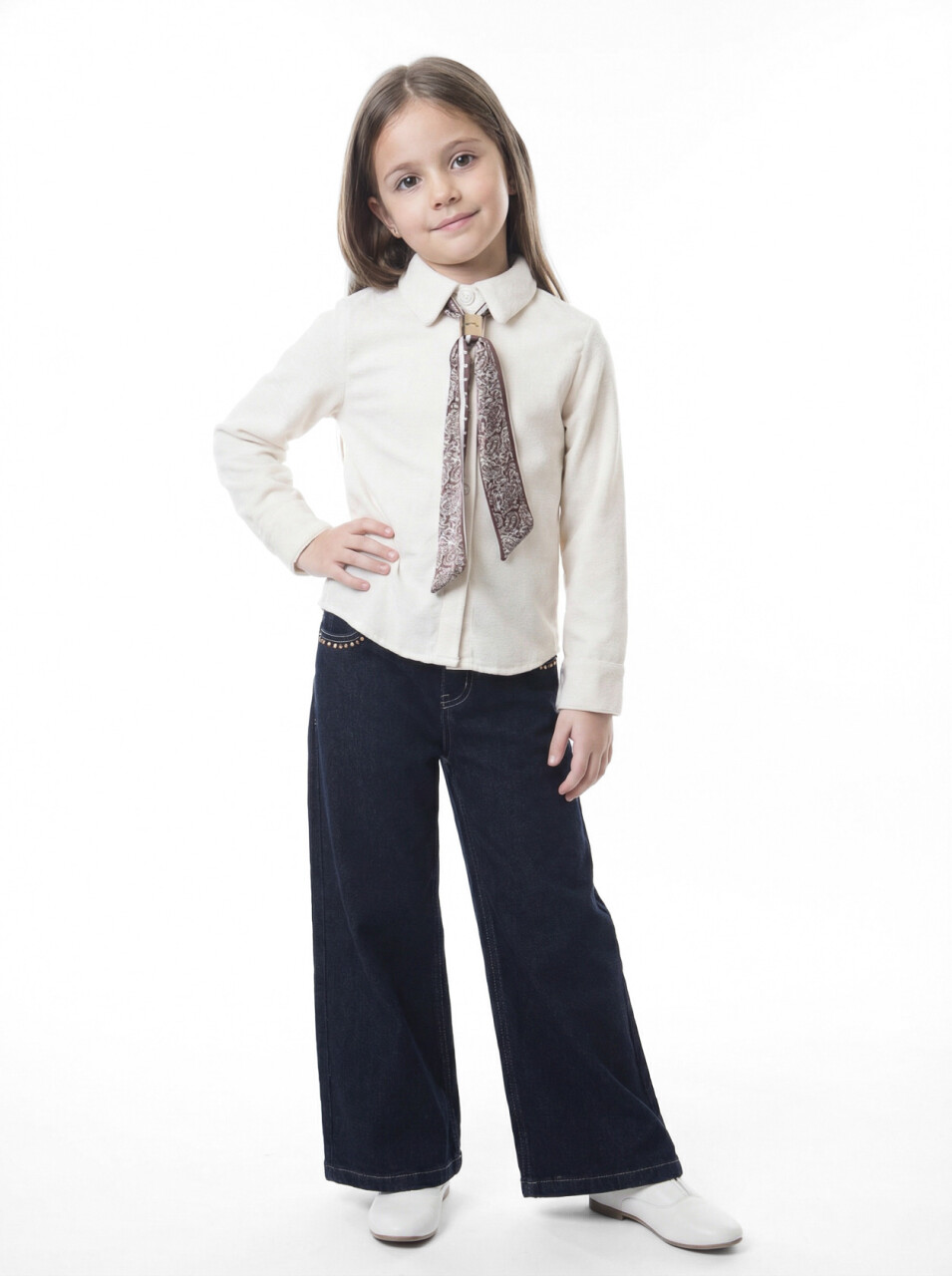 Kız Çocuk Folarlı 3'lu Alt Üst Takım 7-14 Yaş 3953-4953 Kahverengi - 3