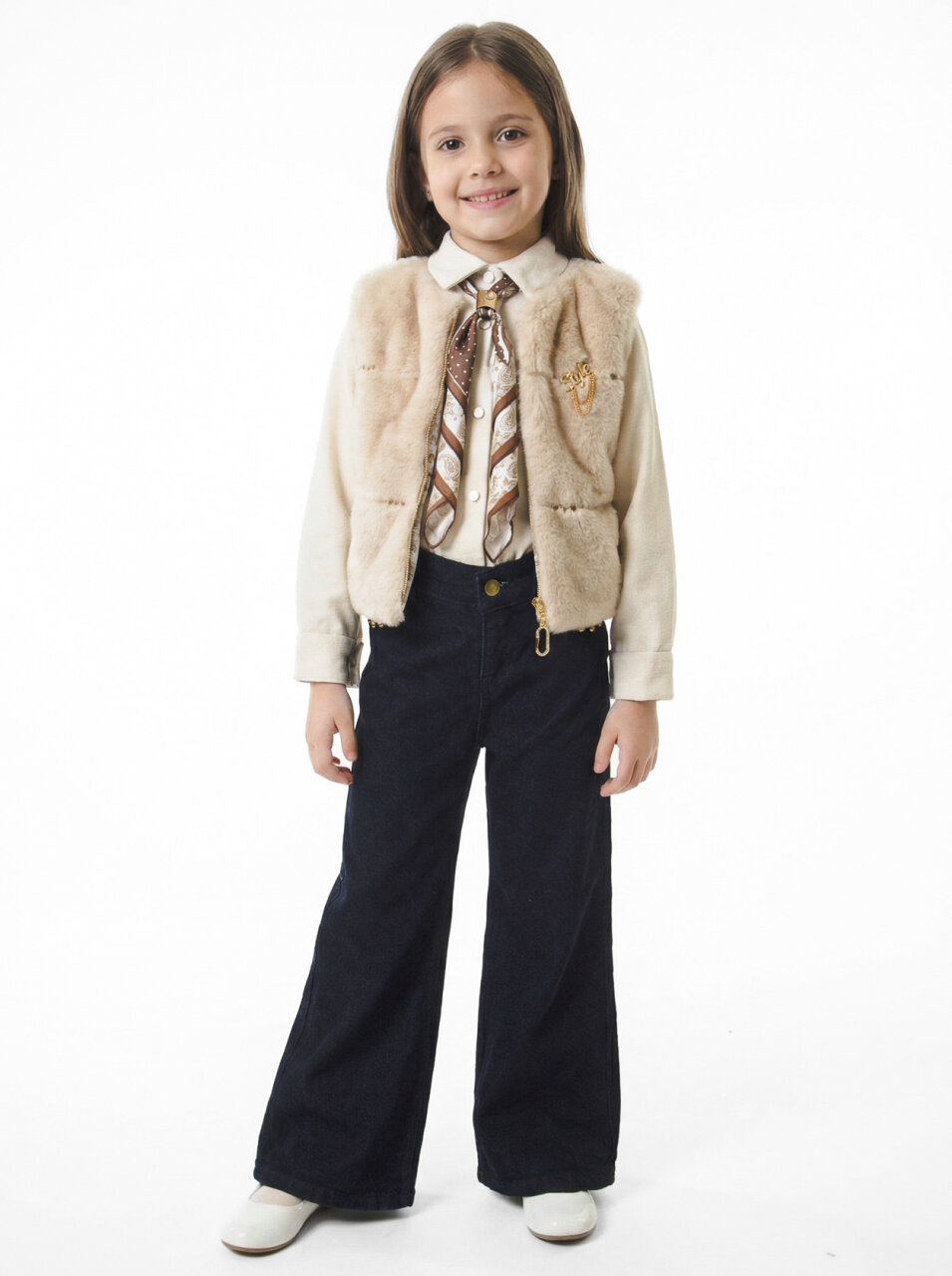 Kız Çocuk 3'lu Alt Üst Takım 7-14 Yaş 3904-4904 Bej - 1