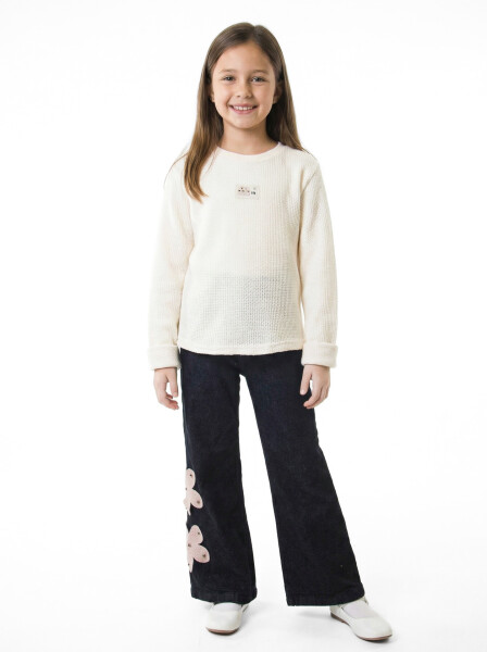 Kız Çocuk Folarlı 3'lu Alt Üst Takım 7-14 Yaş 3907-4907 Pembe - 3