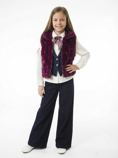 Kız Çocuk 4'lu Alt Üst Takım 7-14 Yaş 3927-4927 Bordo 